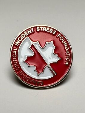 Canadian Critical Incident Stress Foundation Lapel Pin Maple Leaf Enamel